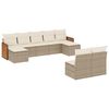 vidaXL 9-delige Loungeset met kussens poly rattan beige