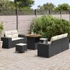 vidaXL Tuinbankenset 8 pcs Zwart poly rattan