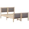 vidaXL Bedframe Bruin en taupe 120 x 200 cm Massief grenenhout