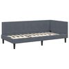 vidaXL Hoekbedframe met hoofdeinde Donkergrijs 100 cm x 200 cm Fluweel
