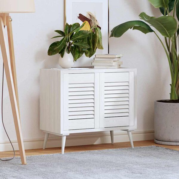 vidaXL Kastdeuren louvredesign 2 st 39,5x29,5 cm wit