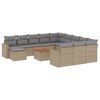 vidaXL 13-delige Loungeset met kussens poly rattan beige