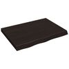 vidaXL Tafelblad 80x60x(2-6)cm behandeld massief eikenhout donkerbruin