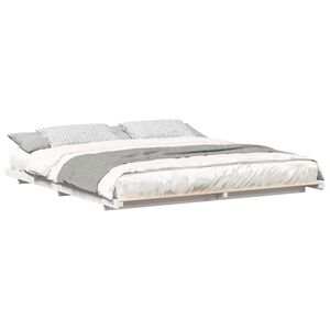 vidaXL Bedframe Wit 180 x 220 cm Massief grenenhout