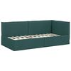 vidaXL Hoekbedframe met Matras met hoofdeinde 2 pcs Groen Fluweel