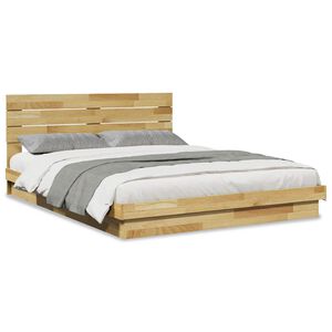 vidaXL Bedframe hoofdeinde zonder matras 150x200 cm massief hout eiken