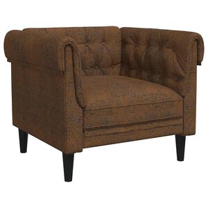 vidaXL Fauteuil Chesterfield-stijl stof bruin