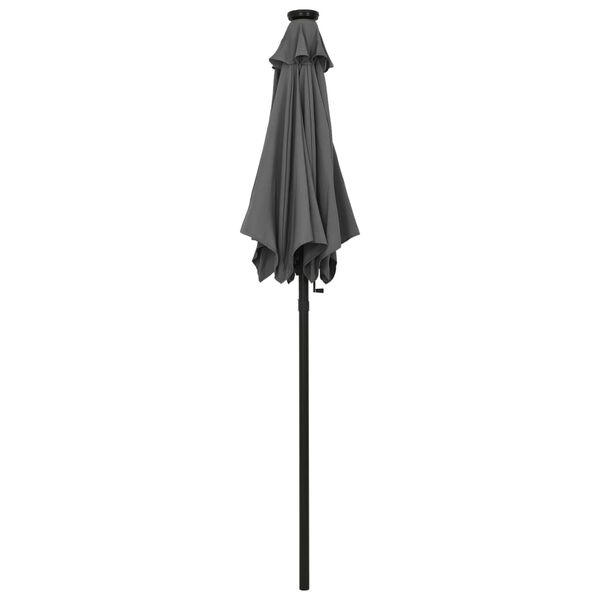 vidaXL Parasol met LED-verlichting 200x211 cm aluminium antracietkleur