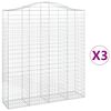 vidaXL Schanskorven 3 st gewelfd 200x50x220/240 cm ijzer