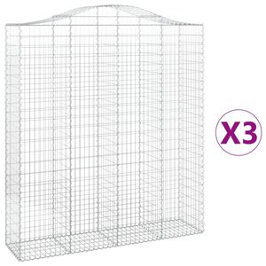 vidaXL Schanskorven 3 st gewelfd 200x50x220/240 cm ijzer