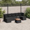 vidaXL 8-delige Loungeset met kussens poly rattan zwart