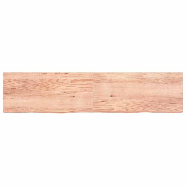 vidaXL Tafelblad 220x50x(2-6)cm behandeld massief eikenhout lichtbruin