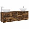 vidaXL Badkamermeubelset 3 st Gerookt eiken 49,5 x 44,5 x 65 cm