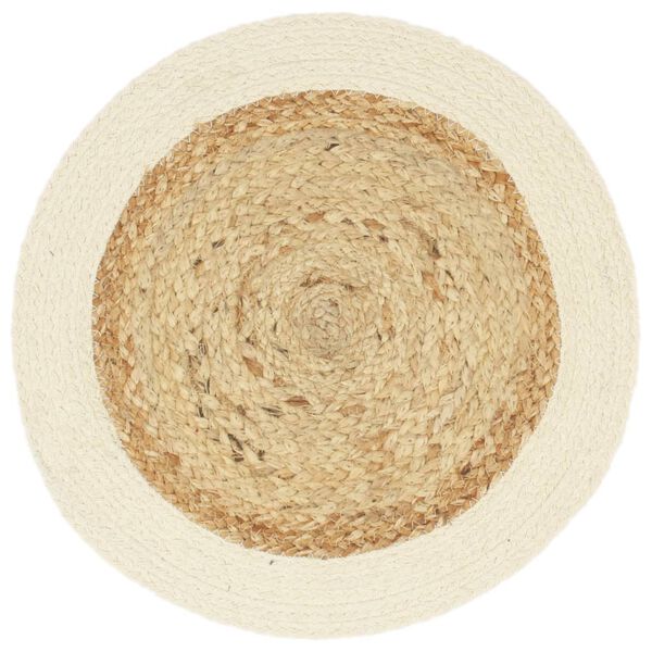 vidaXL Placemats 4 st rond 38 cm jute en katoen natuurlijk