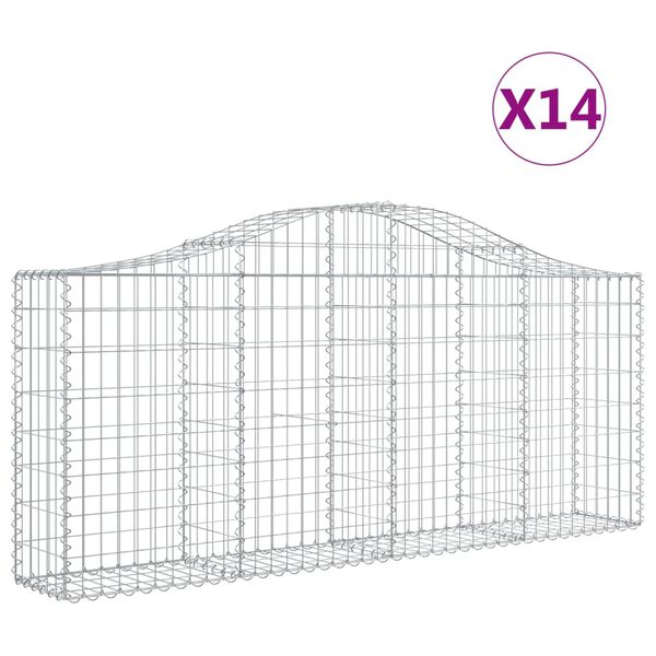 vidaXL Schanskorven 14 st gewelfd 200x30x80/100 cm ijzer