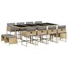 vidaXL 13-delige Tuinset met kussens poly rattan gemengd beige