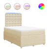 vidaXL Boxspring met matras stof cr&egrave;mekleurig 120x200 cm
