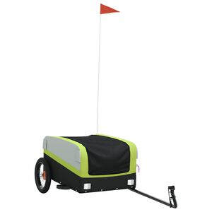 vidaXL Fietstrailer 30 kg ijzer zwart en groen