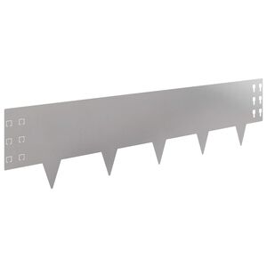 vidaXL Gazonrand 30 pcs 100 x 25 cm Staal Zilverkleurig