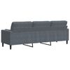 vidaXL 3-zitsbank met sierkussens 210 cm fluweel donkergrijs