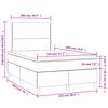 vidaXL Boxspring met matras en LED stof lichtgrijs 120x190 cm