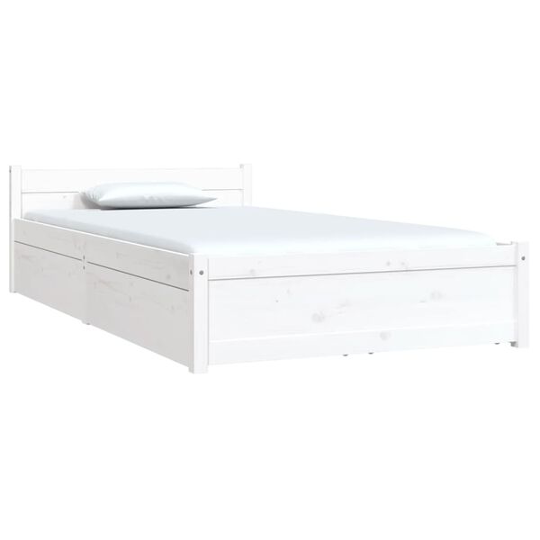 vidaXL Bedframe met lades wit 90x200 cm