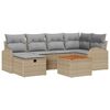 vidaXL Tuin Sofa Set met kussen met opslag 7 pcs Beige Poly riet
