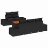 vidaXL Tuinbankenset met kussen 6 pcs Zwart poly rattan