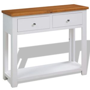 vidaXL Wandtafel 83x30x73 cm massief eikenhout