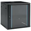 vidaXL Netwerk kasten met opslag Zwart 600 x 600 x 640 mm Staal