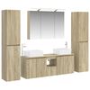 vidaXL Badkamermeubelset 6 pcs Sonoma Eiken Bewerkt hout en glas