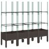 vidaXL Plantenbak met latwerk 160x40x142,5 cm polypropeen bruin