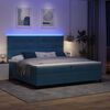 vidaXL LED Box Spring Bed met matras Donkerblauw 200 x 200 cm Stof