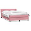 vidaXL Boxspring met matras fluweel roze 160x220 cm