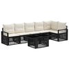vidaXL Tuinbankenset 7 st Zwart en Cream Wit poly rattan