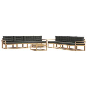 vidaXL Buiten bankenset 9 pcs Wit en antracietkleurig 79 x 79 x 37 cm