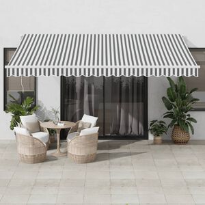 vidaXL Luifel automatisch uittrekbaar 450x350 cm antraciet en wit