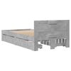 vidaXL Bedframe met hoofdeinde bewerkt hout betongrijs 90x190 cm