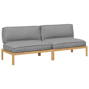 vidaXL Bankstel met kussen Grijs 240 x 80 x 69 cm Massief Acaciahout