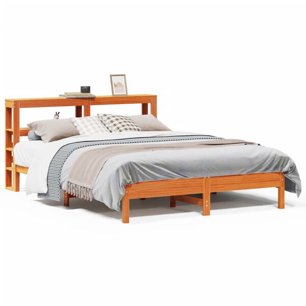 vidaXL Bedframe zonder matras massief grenenhout wasbruin 140x200 cm