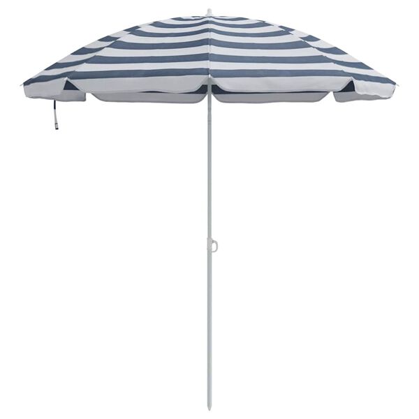 vidaXL Strandparasol Blauw en Wit 206 x 206 x 212 cm