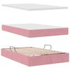 vidaXL Opslag bed met matras met hoofdeinde Roze 120 x 190 cm Fluweel