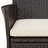 vidaXL 3-delige Bistroset met kussens poly rattan bruin