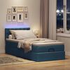 vidaXL Bed poef met matras en LED's 90x200 cm stof blauw