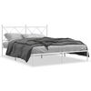 vidaXL Bedframe met hoofdbord metaal wit 150x200 cm