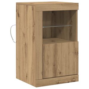 vidaXL LED Sideboard 41 x 37 x 67 cm Bewerkt hout Artisan Eiken