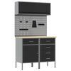 vidaXL Werkkast set 5 st Zwart Poedergecoat staal en gefabriceerd hout