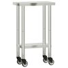 vidaXL Keukenwerktafel met wielen 55x30x85 cm roestvrij staal
