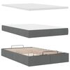 vidaXL Bed poef met matras en LED's 120x190 cm stof donkergrijs