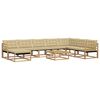 vidaXL Buiten bankenset 9 st Wit en Beige Massief Acaciahout